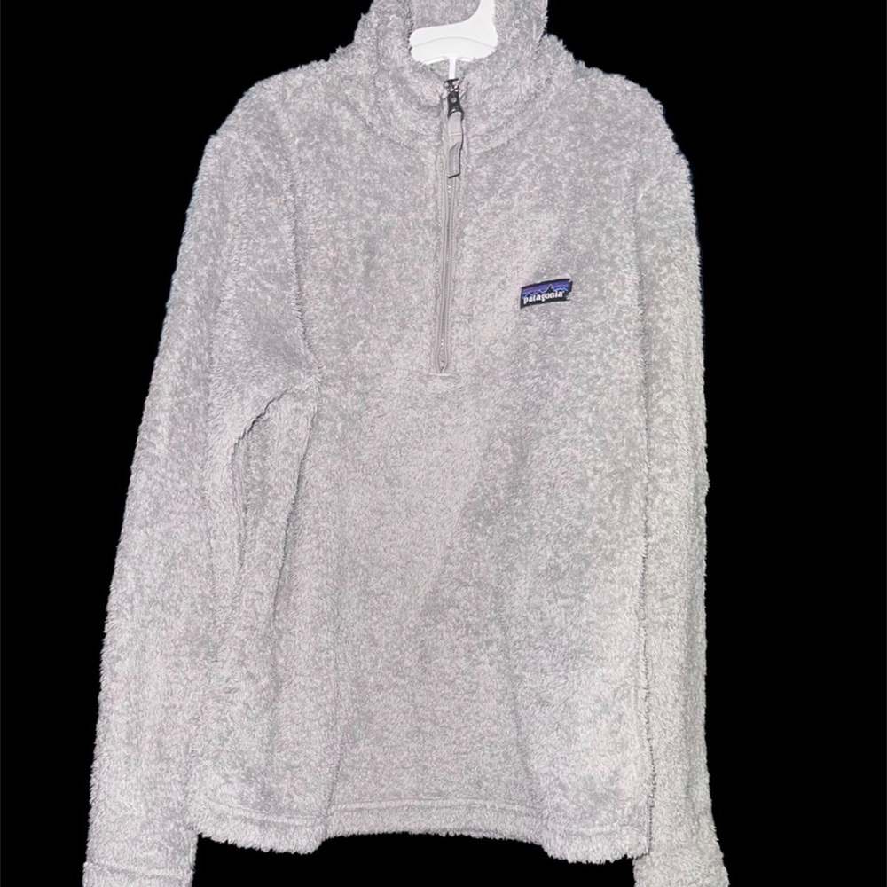 Patagonia Women's Pullover 1/4 Zip Fuzzy Fleece Los Gatos Gray jacket Size XS